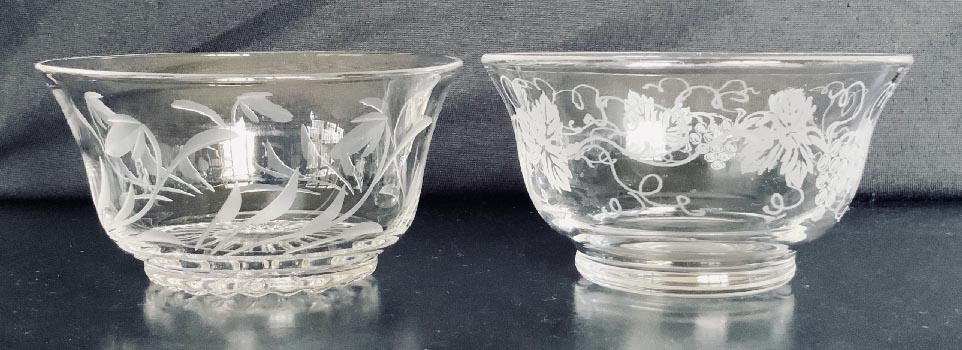2 vintage Stuart crystal bowls
